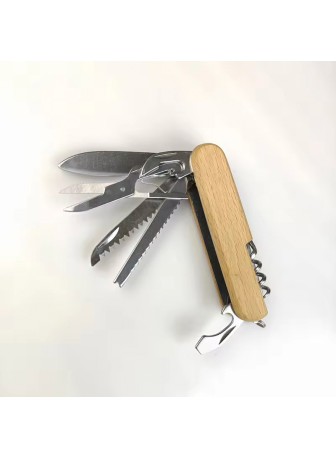 Wooden Handle Multi-functional Camping Knife